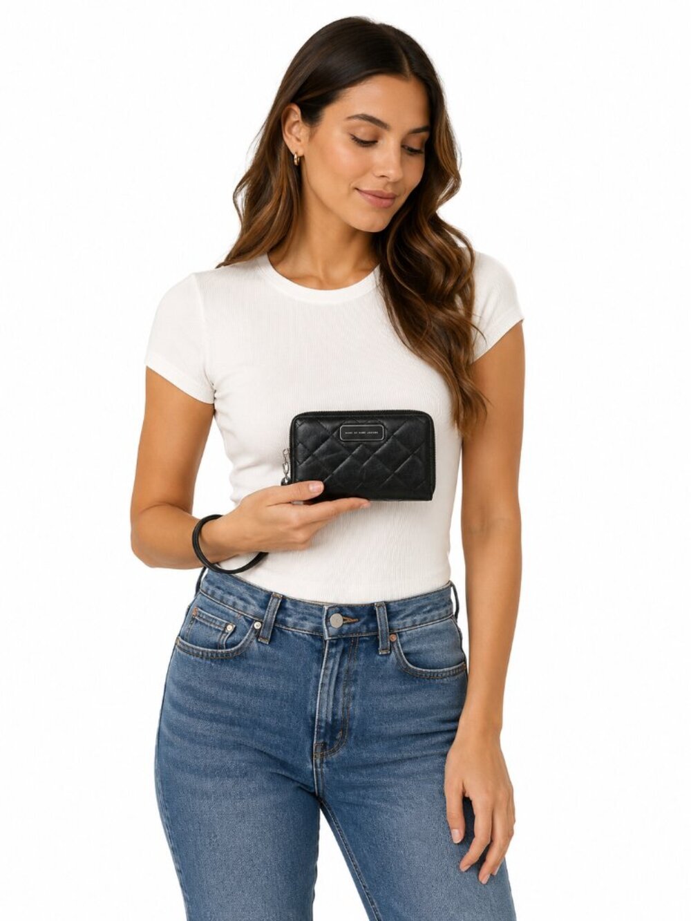 Marc by Marc Jacobs Crosby Quilt Leather Wristlet Black